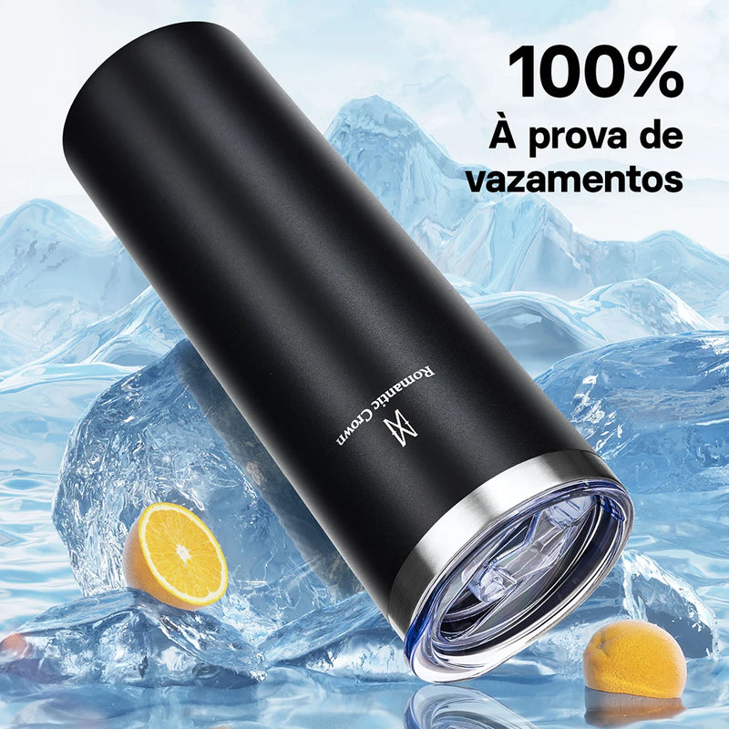 Copo Térmica 1,2l Inox Com Alça Canudo E Tampa Vedada